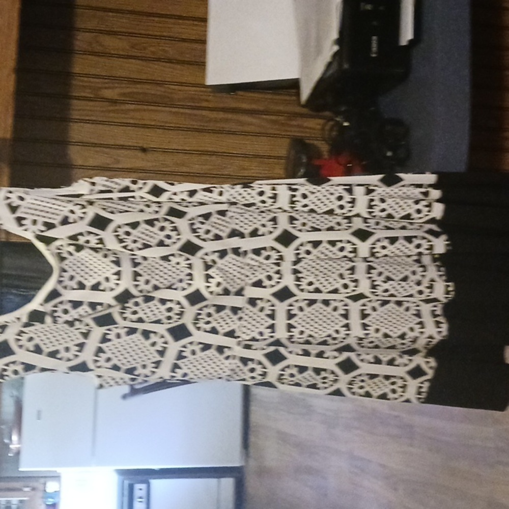 Tiana B. Navy blue and white dress